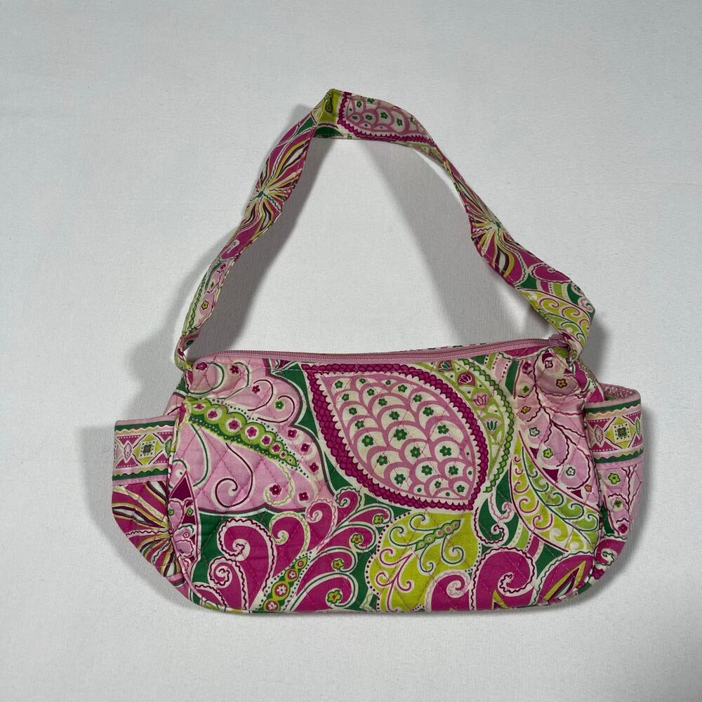 Vera Bradley Resort Medallion Quilted Shoulder Bag – Pink & Green Paisley